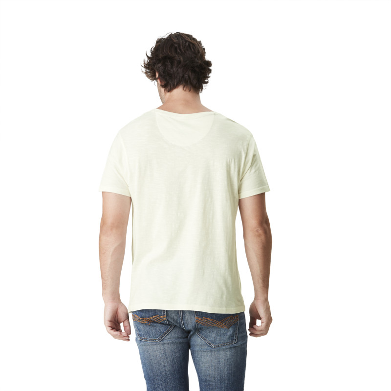 Tee Shirt Blanc coupe Régular Col rond effet Flammé KEEP | Homme - Vondutch