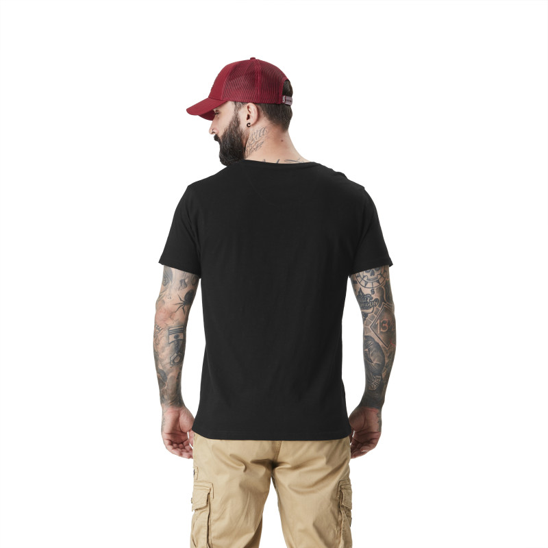 Tee Shirt Noir coupe Régular Col rond effet Flammé KEEP | Homme - Vondutch