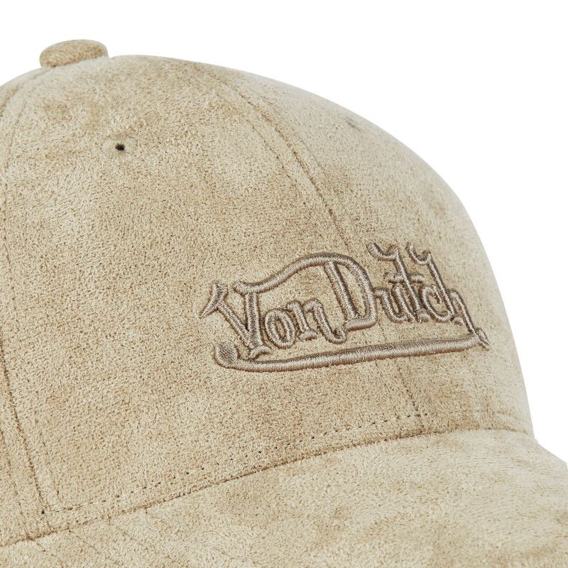 Casquette Vondutch Ecru Baseball Strapback / Boucle en Suedine SUEDINE