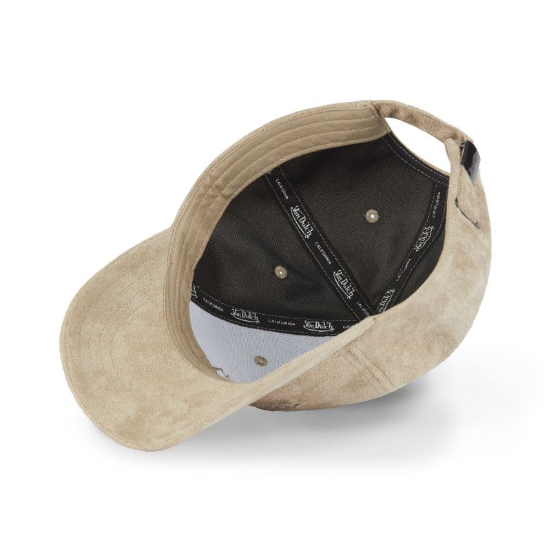 Casquette Vondutch Ecru Baseball Strapback / Boucle en Suedine SUEDINE