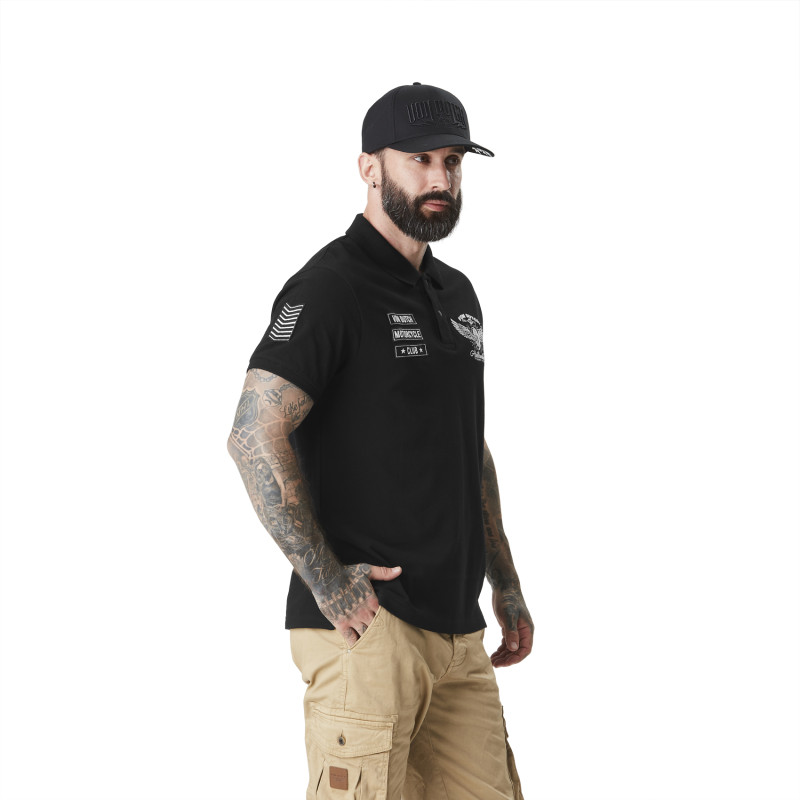 Polo homme avec logo et badges en coton Club