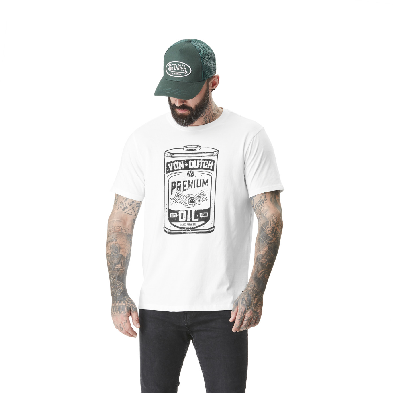 Tee Shirt Blanc coupe Régular Col rond OIL | Homme - Vondutch