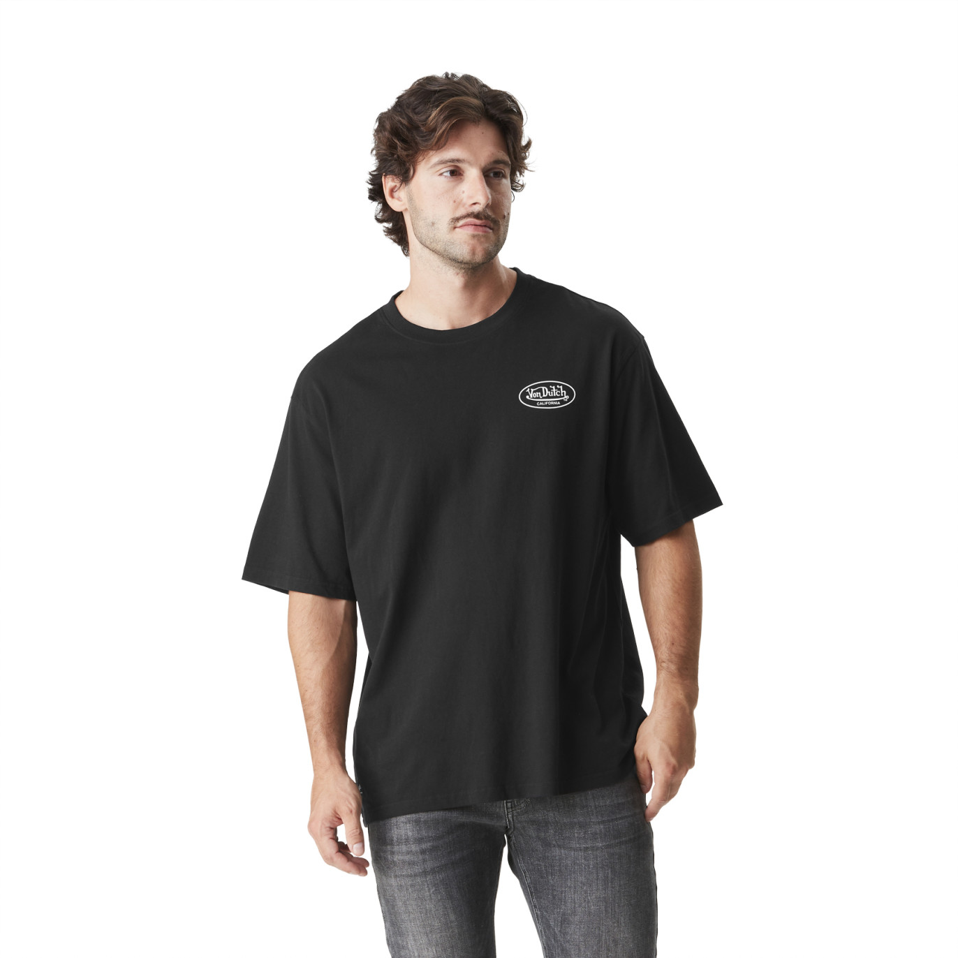 Tee Shirt Noir coupe Relaxed Fit Col rond WILD | Homme - Vondutch