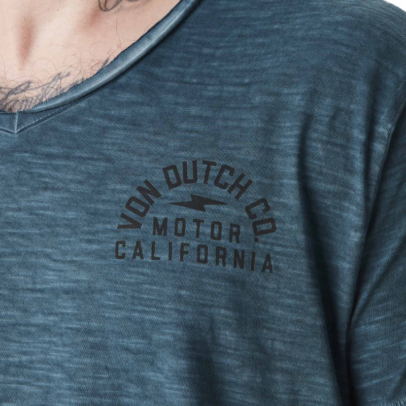 T-shirt homme col V en slub avec traitement Classic