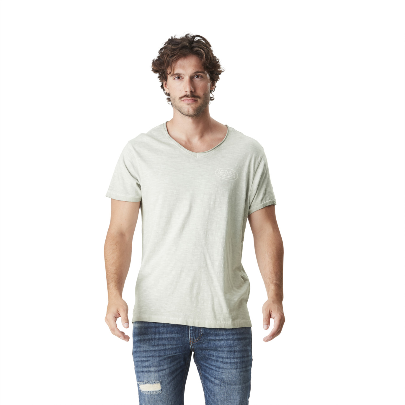 Tee Shirt Gris coupe Regular Col V SPEED | Homme - Vondutch