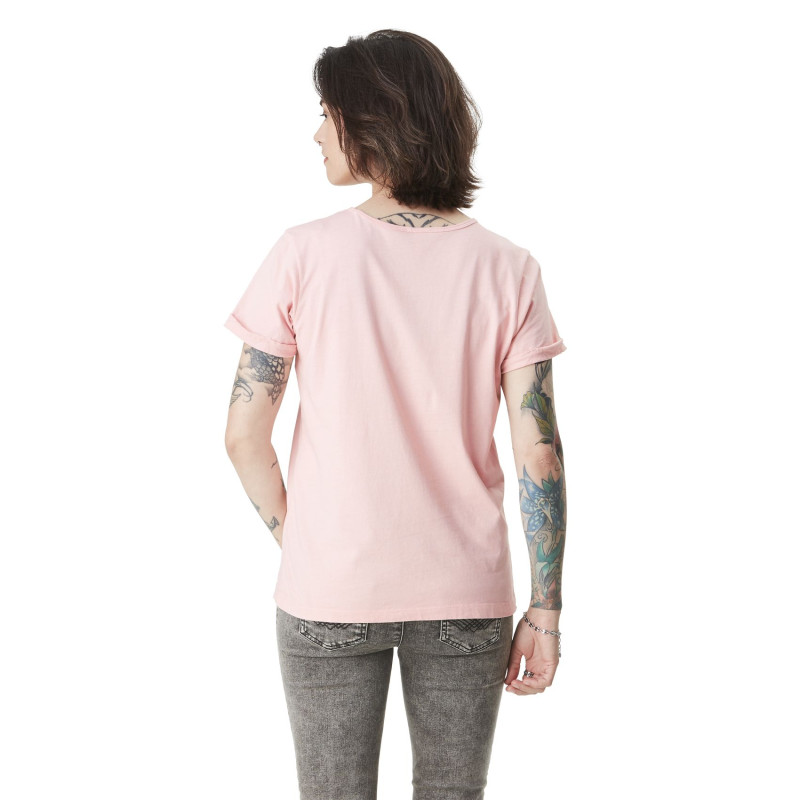 T-shirt femme col rond en acid wash avec logo en coton Kust
