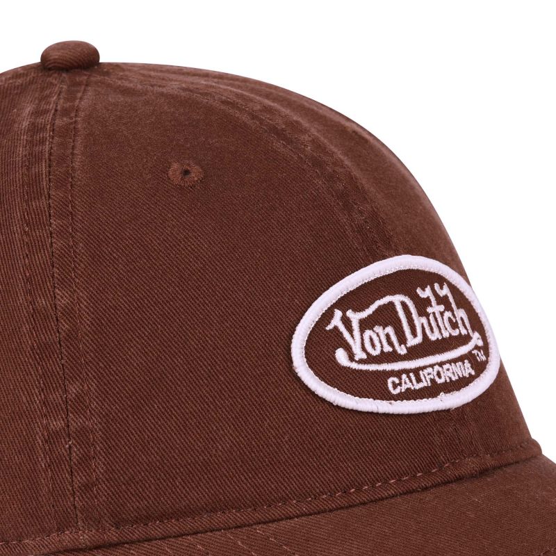 Casquette Vondutch Marron/Beige Dad cap Strapback / Boucle LOG