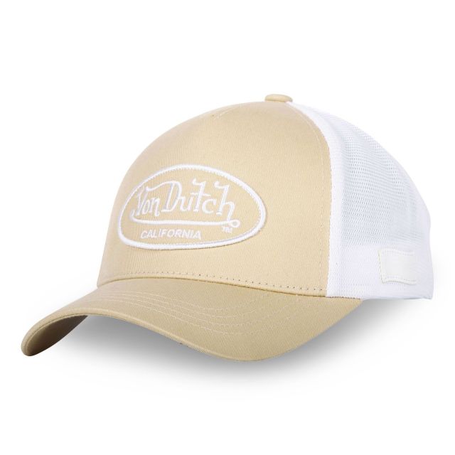 Casquette Vondutch Blanc/Beige Trucker Strapback / Boucle LOFB