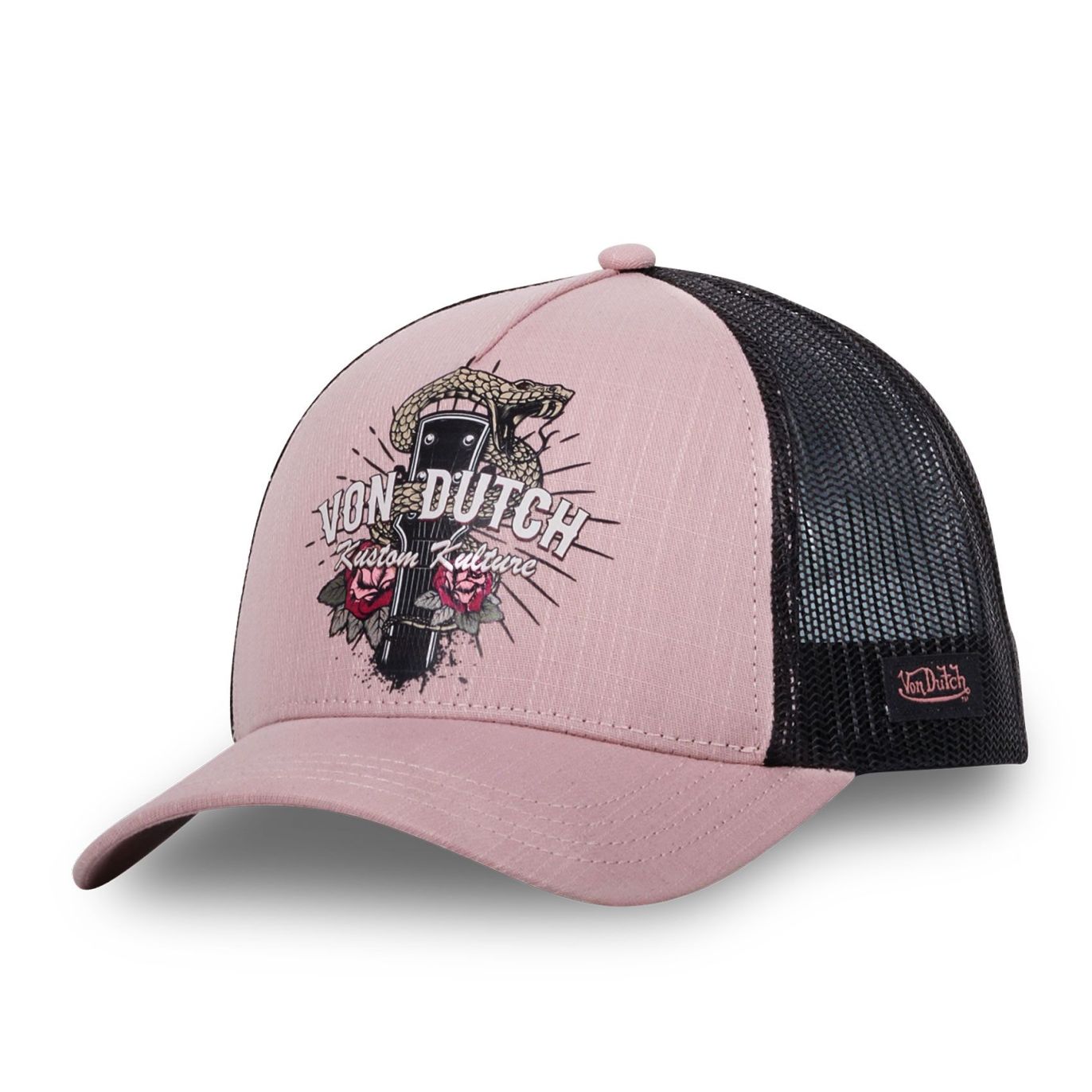 Casquette Vondutch Rose/Noir Trucker Snapback SNAKE