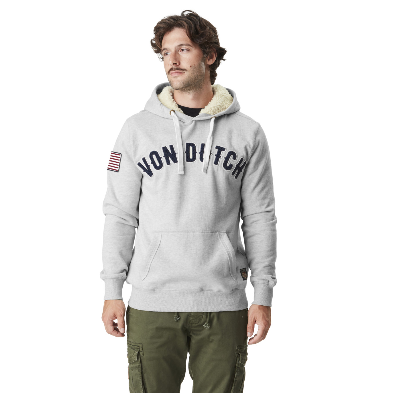 Sweat à Capuche Gris Capuche Sherpa, Molletoné MUST | Homme - Vondutch