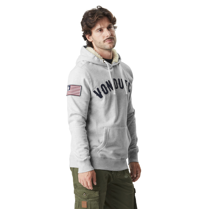 Sweat à Capuche Gris Capuche Sherpa, Molletoné MUST | Homme - Vondutch | Von Dutch
