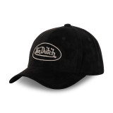 Casquette Vondutch Noire Baseball en Suedine Strapback / Boucle SUEDINE