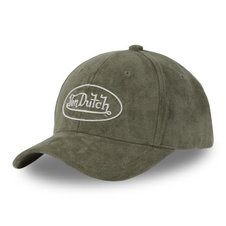 Casquette Vondutch Verte en Suedine Baseball Strapback / Boucle SUEDINE