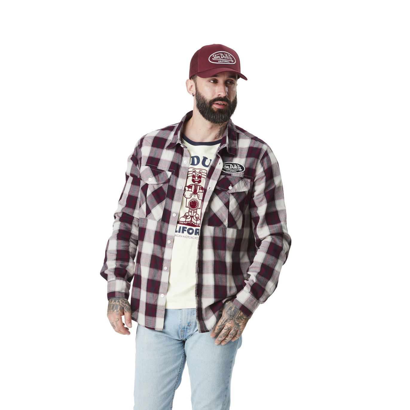 Chemise en Coton à carreaux coupe Regular Manches longues Rouge ARCH | Homme - Vondutch