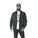 Chemise en Flanelle à carreaux coupe Regular Manches longues Verte JACK | Homme - Vondutch