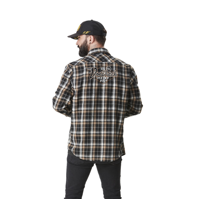Chemise en Flanelle à carreaux coupe Regular Manches longues Noire TYLER | Homme - Vondutch
