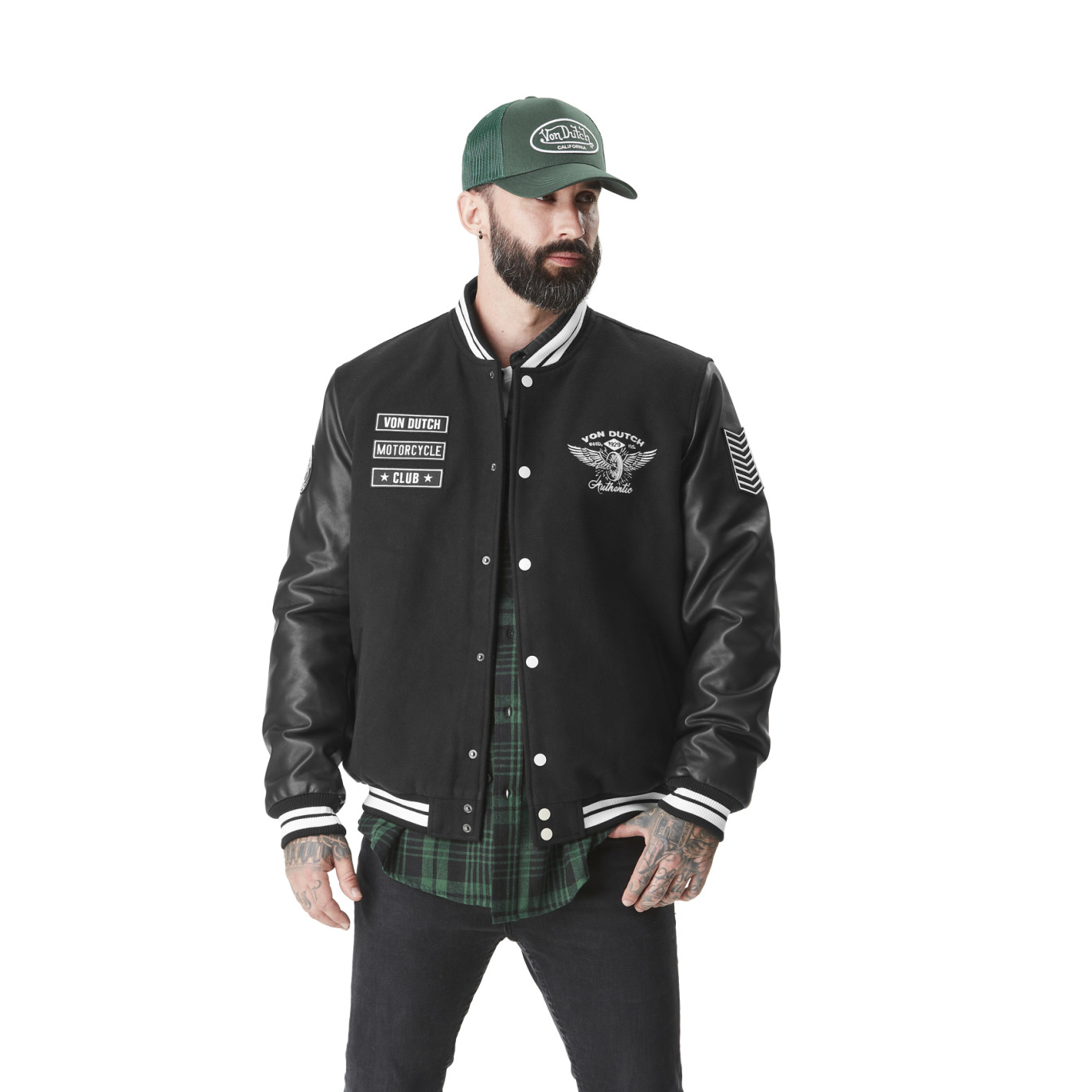 Blouson Teddy Matelassé, Satin Mi saison Noire JAMES | Homme - Vondutch