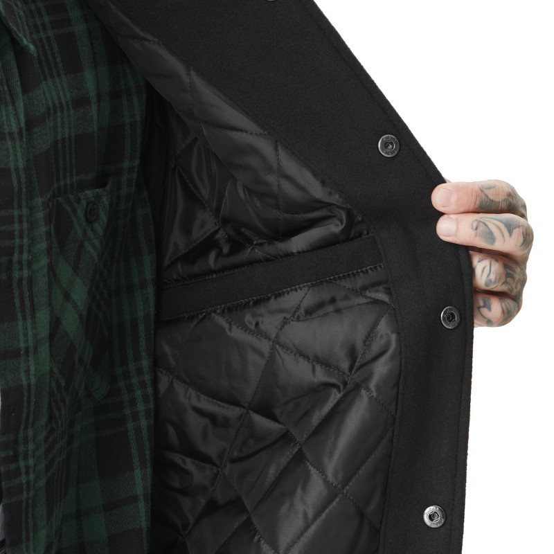 Blouson Teddy Matelassé, Satin Mi saison Noire JAMES | Homme - Vondutch