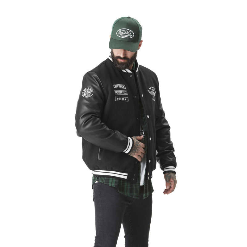 Blouson Teddy Matelassé, Satin Mi saison Noire JAMES | Homme - Vondutch