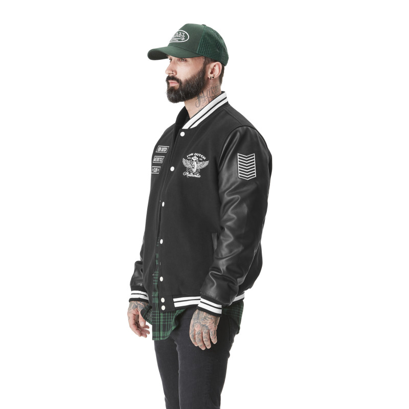 Blouson Teddy Matelassé, Satin Mi saison Noire JAMES | Homme - Vondutch