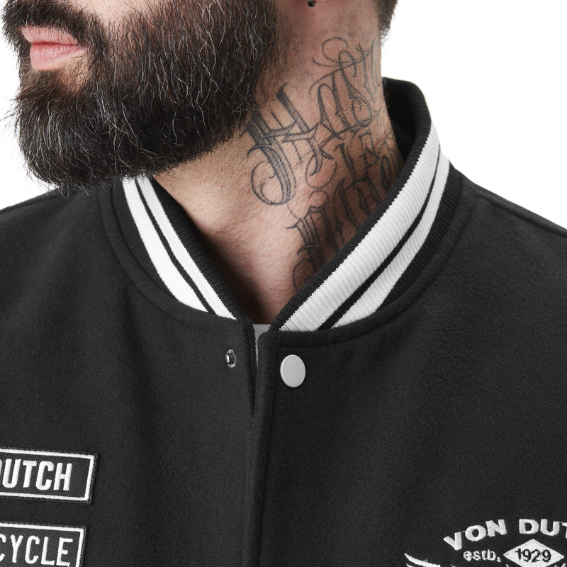 Blouson Teddy Matelassé, Satin Mi saison Noire JAMES | Homme - Vondutch