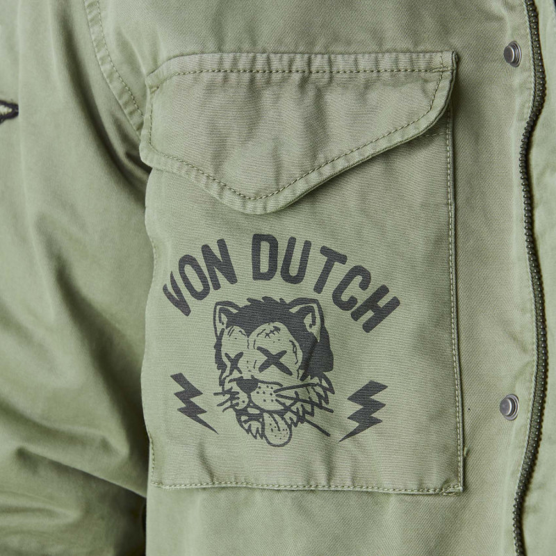 Veste homme militaires avec badges en coton M65