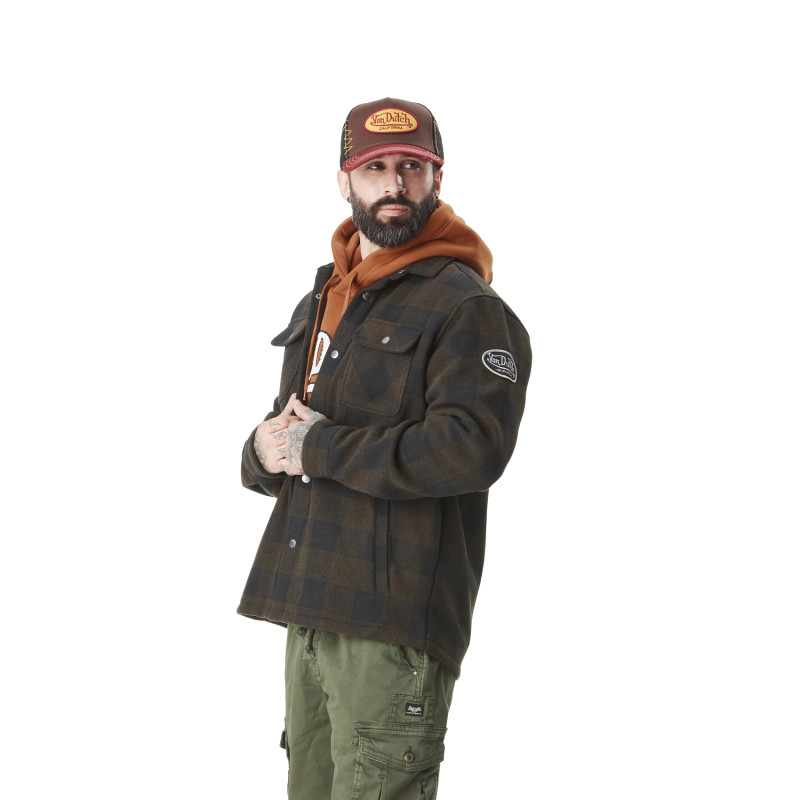 Surchemise à carreaux Polaire Hiver Marron PEPPER | Homme - Vondutch