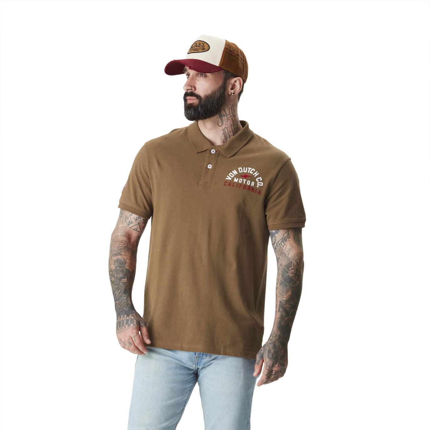 Polo Marron coupe Regular Col boutonné CALIFORNIA | homme - Vondutch