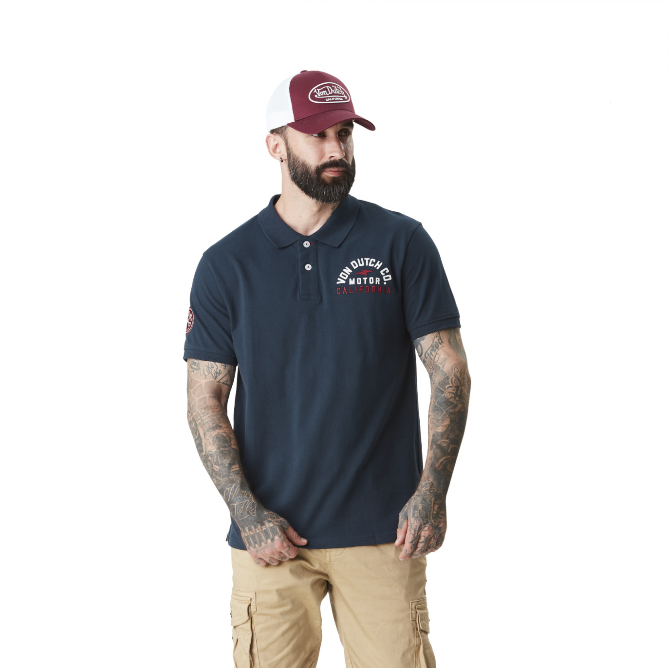 Polo Bleu coupe Regular Col boutonné CALIFORNIA | homme - Vondutch