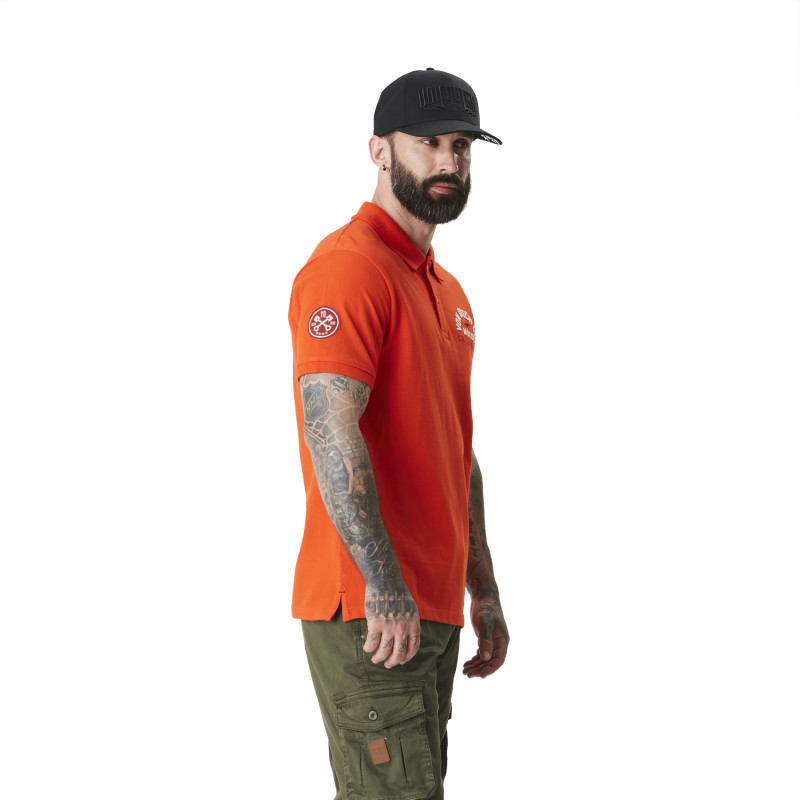Polo homme avec logo et badges en coton Calif