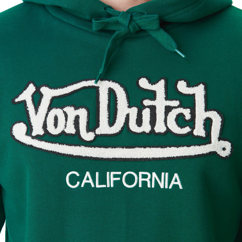 Sweat à capuche Vert avec logo en bouclette BART | Homme - Vondutch