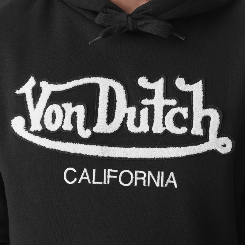 Sweat à capuche Noir avec logo en bouclette BART | Homme - Vondutch