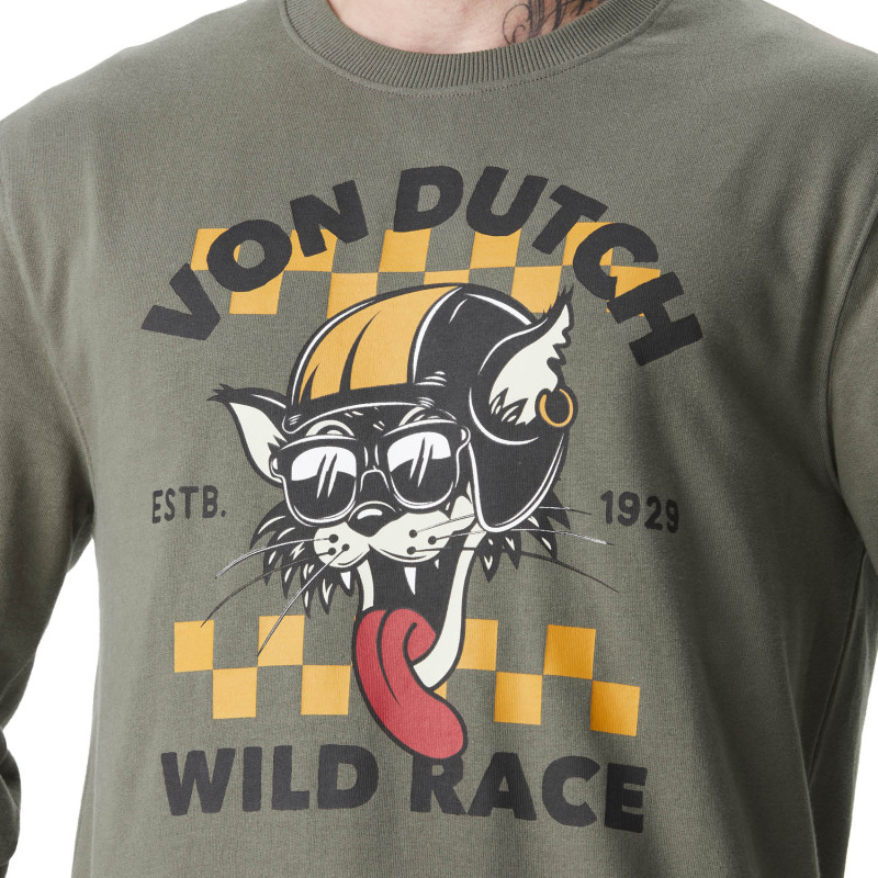 Sweat Sans capuche Kaki KAT | Homme - Vondutch