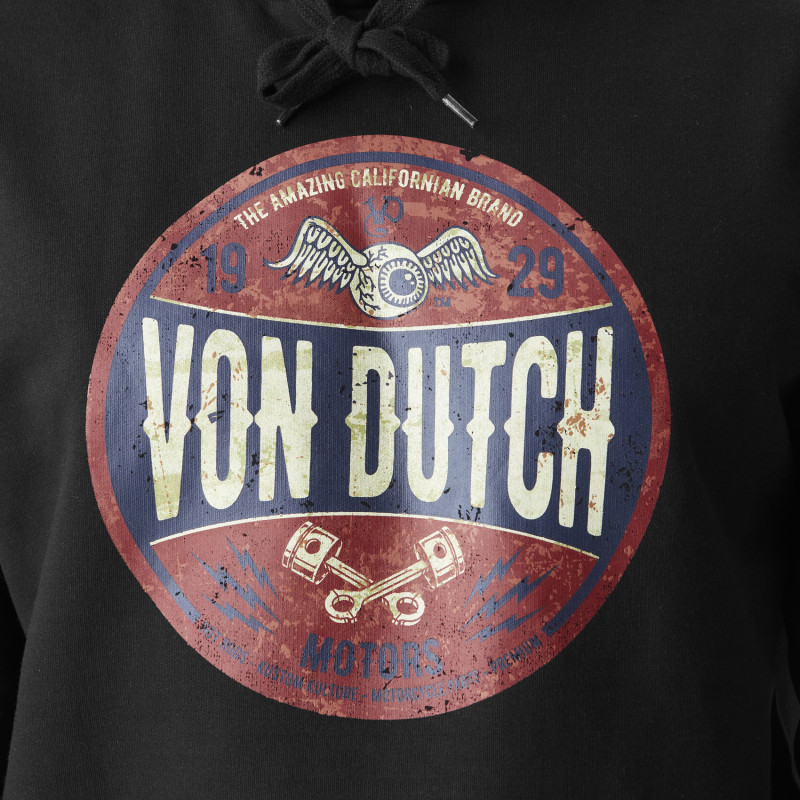 Sweat à capuche Noir Molletoné RODS | Homme - Vondutch