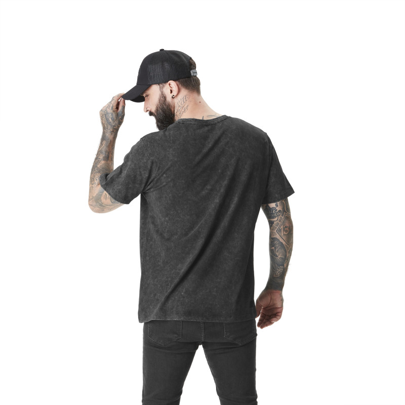 Tee Shirt Gris coupe Regular Col rond effet Délavé, Flammé KART | Homme - Vondutch