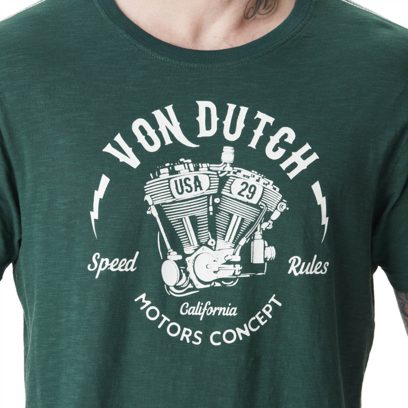 T-shirt homme col rond en slub avec print Rules