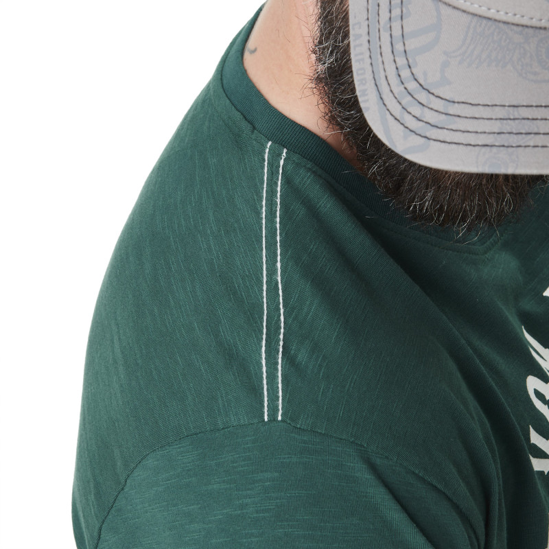 Tee Shirt Vert coupe Regular Col rond effet Flammé RULES | Homme - Vondutch