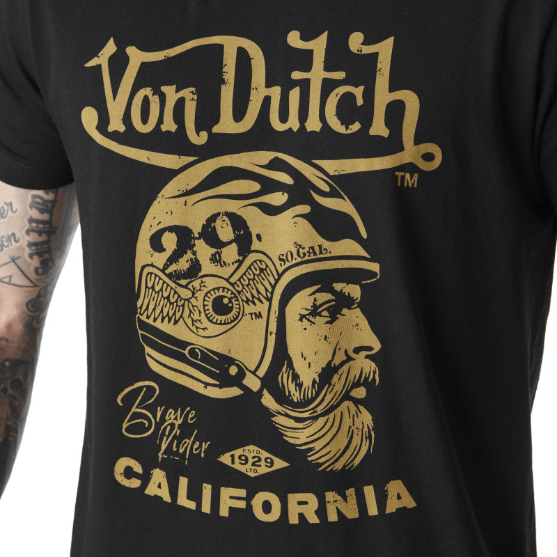 Tee Shirt Noir coupe Regular Col rond VINTAGE | Homme - Vondutch
