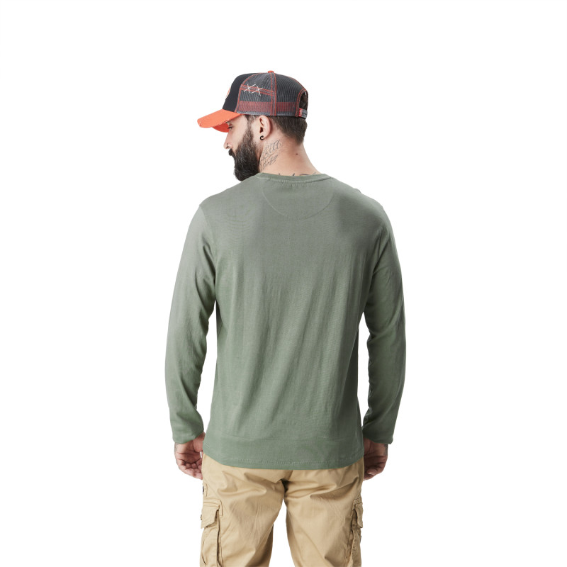 Tee Shirt Vert manches longues coupe Regular Col rond DAREL | Homme - Vondutch