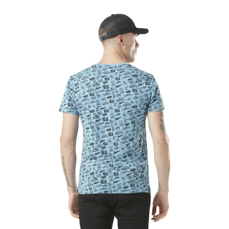 Tee Shirt Bleu coupe Regular Col V TYRON | Homme - Vondutch