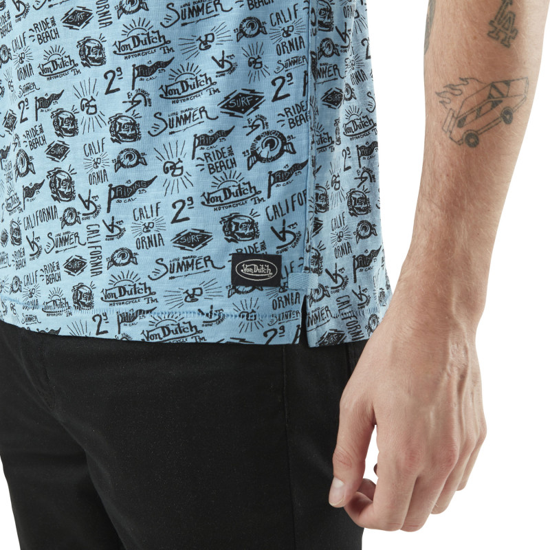 Tee Shirt Bleu coupe Regular Col V TYRON | Homme - Vondutch