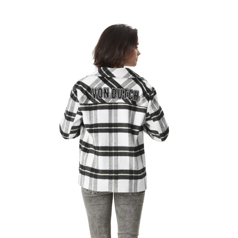 Veste femme à carreaux avec patch Squares