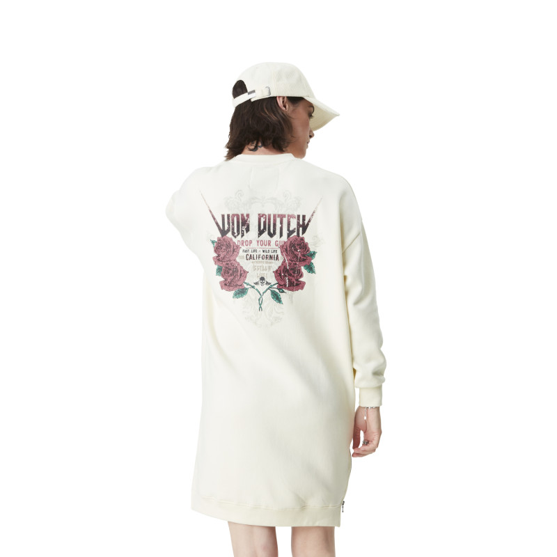 Robe Sweat Beige Hiver coupe Droite Col rond GUN | Femme - Vondutch