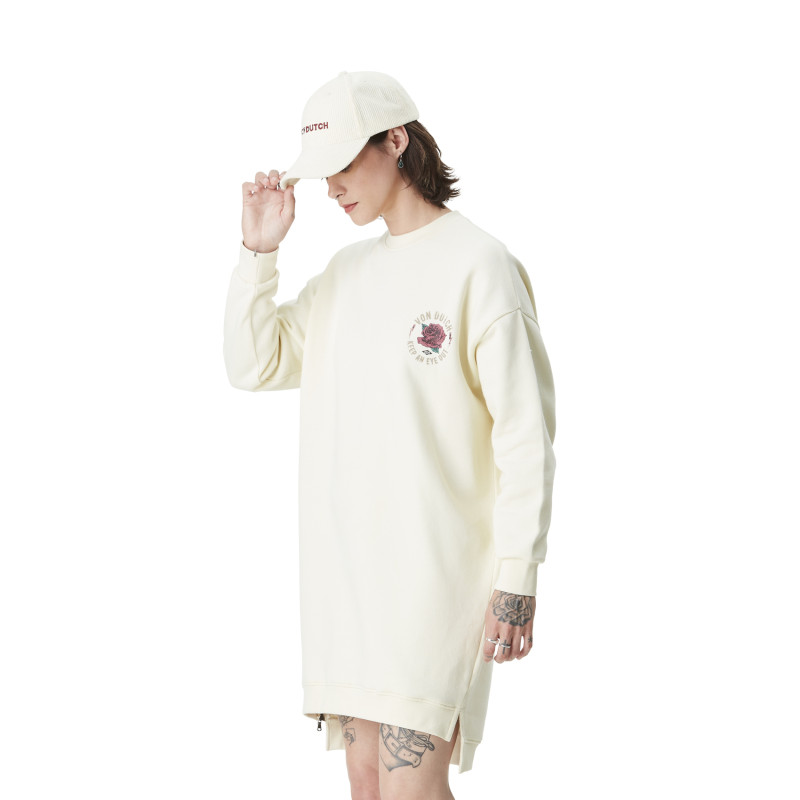 Robe Sweat Beige Hiver coupe Droite Col rond GUN | Femme - Vondutch