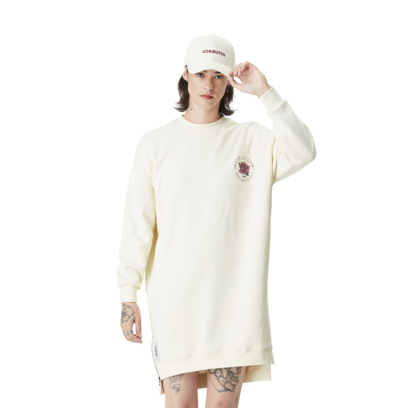 Robe Sweat Beige Hiver coupe Droite Col rond GUN | Femme - Vondutch