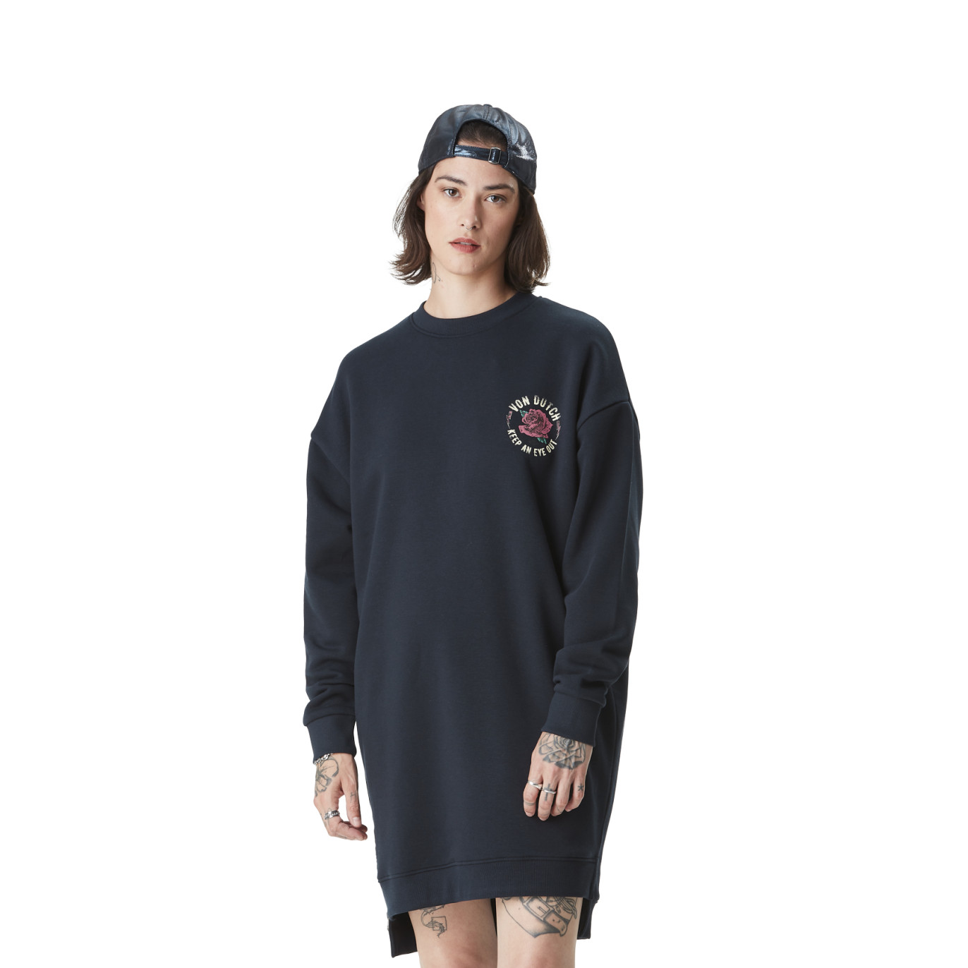 Robe Sweat Bleue Hiver coupe Droite Col rond GUN | Femme - Vondutch