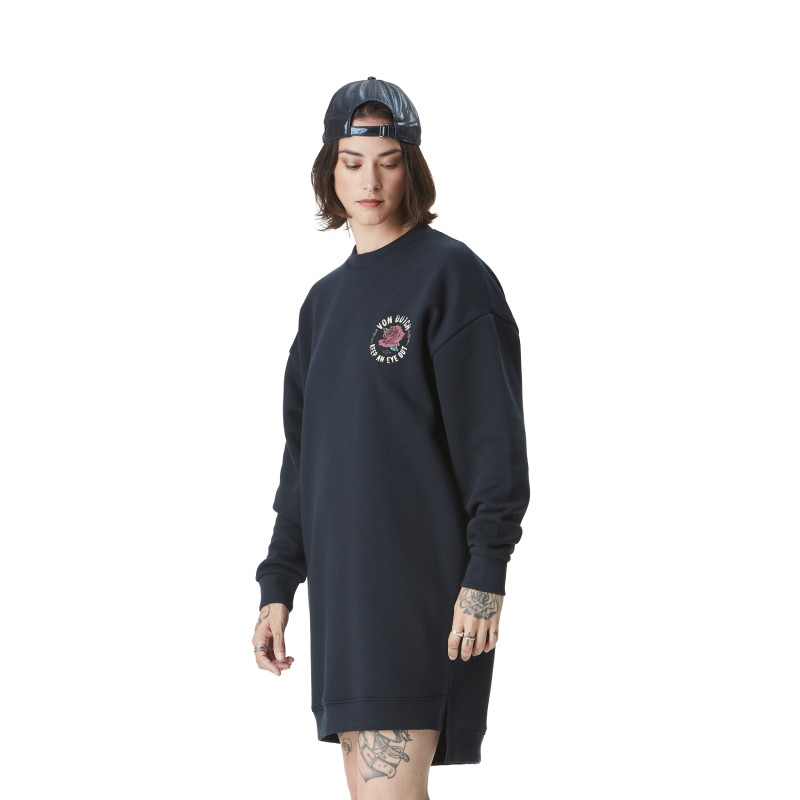 Robe sweat femme avec print et zip sur le côté  Gun