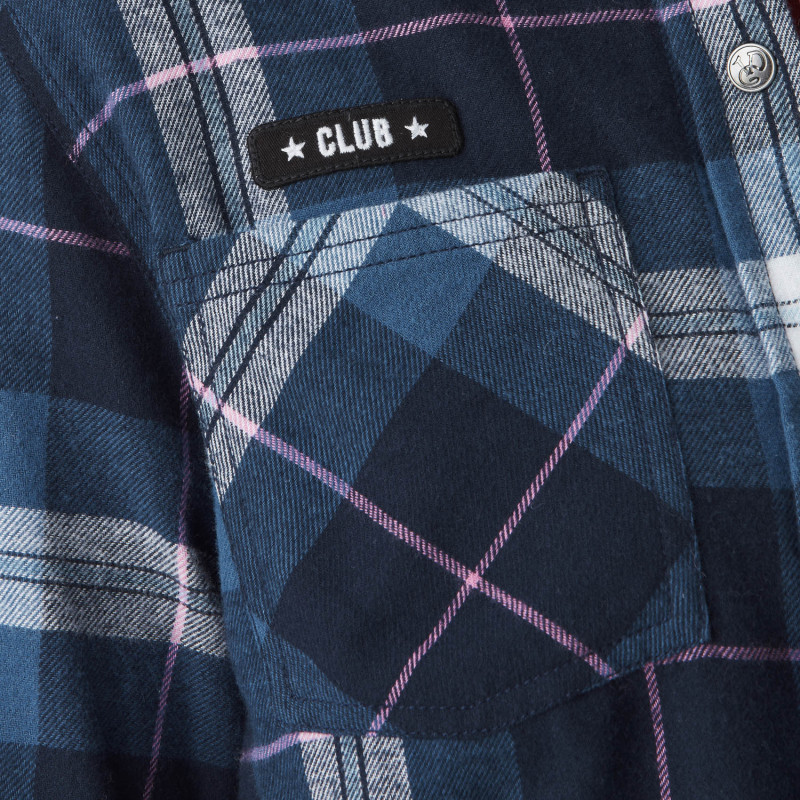 Chemise en Coton à carreaux coupe Regular Manches longues Bleue CLUB | Femme - Vondutch