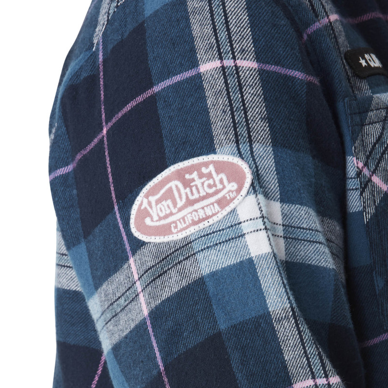Chemise en Coton à carreaux coupe Regular Manches longues Bleue CLUB | Femme - Vondutch