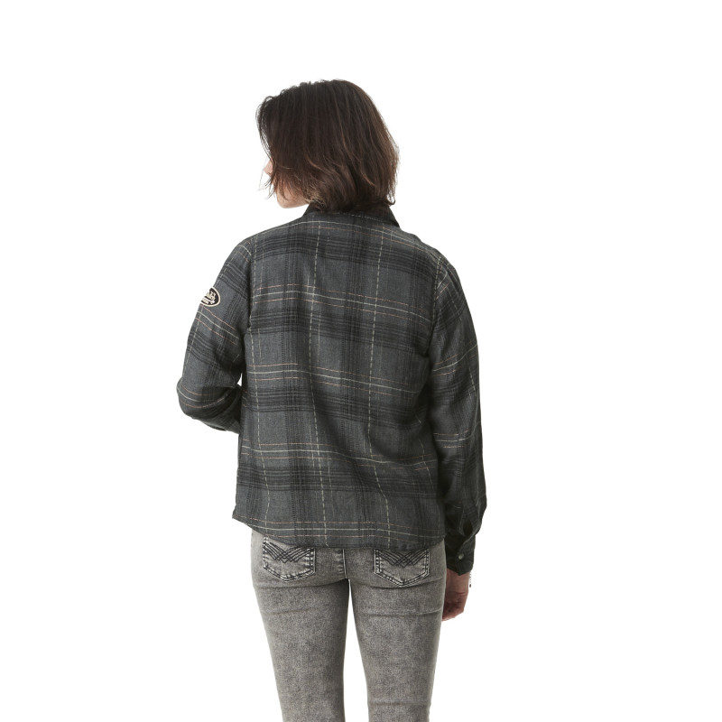 Chemise femme à carreaux tissés avec patch Woven